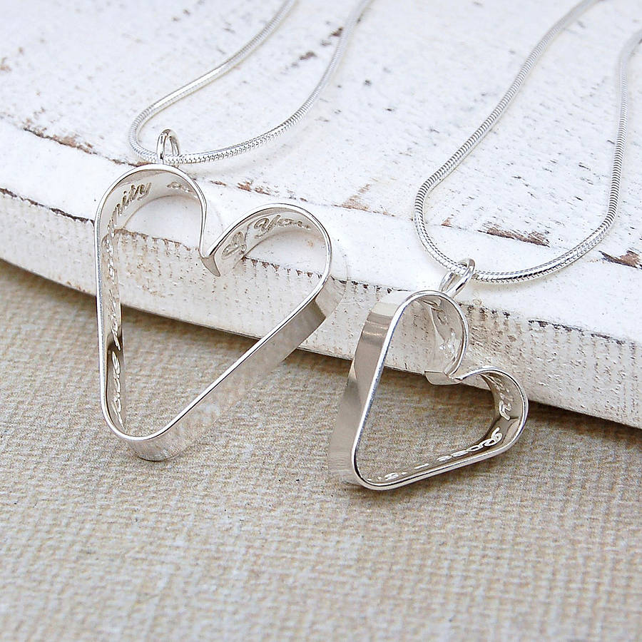 Personalised Silver Secret Heart Necklace Set, 1 of 4