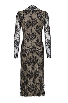 Lace Long Sleeve Occasion Dress In Black, 3 of 3