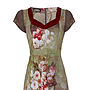 1950s Shift Dress In Rembrandt Rose Print Silk, thumbnail 3 of 4