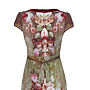 1950s Shift Dress In Rembrandt Rose Print Silk, thumbnail 4 of 4