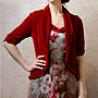 1940s Style Tea Jacket In Deep Red Silk Velvet, thumbnail 1 of 4