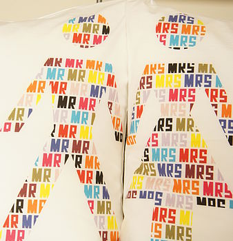 Mr And Mrs Stick People Pillowcases, 2 of 5