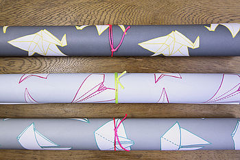 Set Of Three Mixed Design Gift Wrap Sheets, 2 of 3