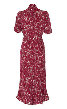 1940s Style Midi Dress In Ruby Heart Print, 4 of 4