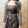Lace Occasion Dress With Forties Neckline In Green Gold, thumbnail 2 of 5