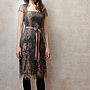 Lace Occasion Dress With Forties Neckline In Green Gold, thumbnail 1 of 5