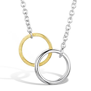 Interlocking Gold And Silver Twin Circle Pendant, 2 of 3