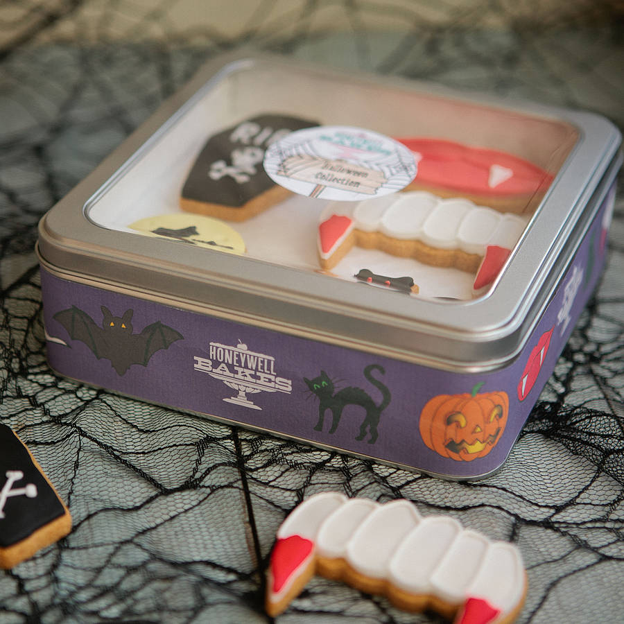 Halloween Vanilla Biscuit Gift Tin By Honeywell Bakes