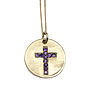9ct Gold Cross Pendant With Gemstones, thumbnail 3 of 9