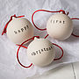 Happy First Christmas Ceramic Baubles, thumbnail 1 of 4