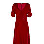 1940s Style Maxi Dress In Deep Red Silk Velvet, thumbnail 5 of 7