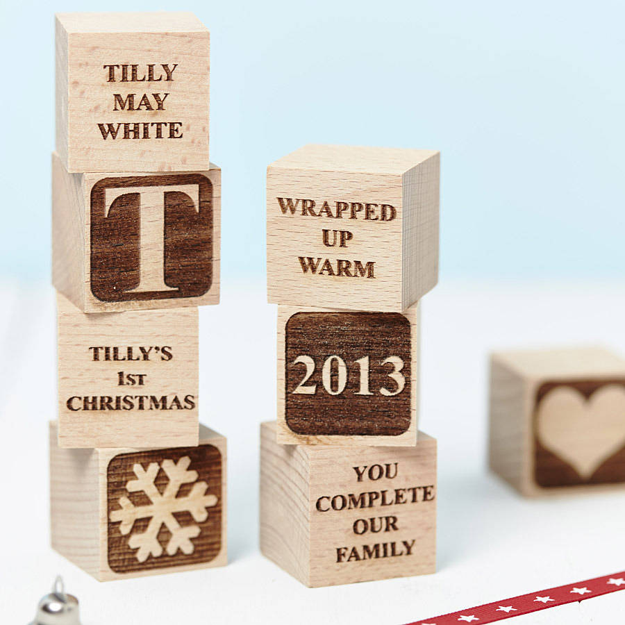 Personalised Wooden Baby Blocks – The Willow Workshop UK