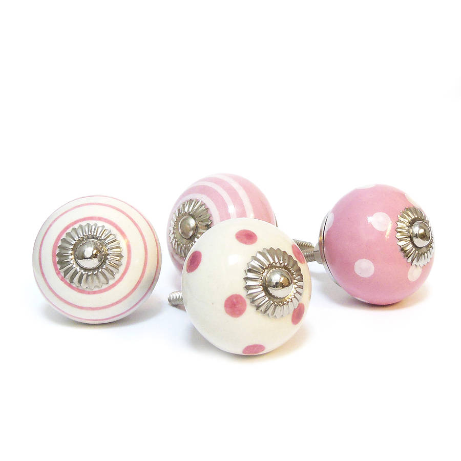 pink cupboard door knobs by pushka home