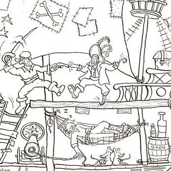 Pirate Ship Colouring In Poster, 3 of 3