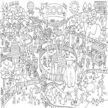 Zoo Colouring In Poster By Really Giant Posters | notonthehighstreet.com