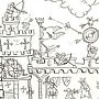 Medieval Castle Colouring In Poster, thumbnail 3 of 3