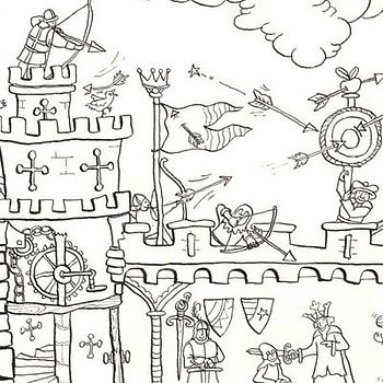 Medieval Castle Colouring In Poster, 3 of 3