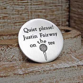 Personalised Silver Quiet Please Golf Marker, 2 of 4