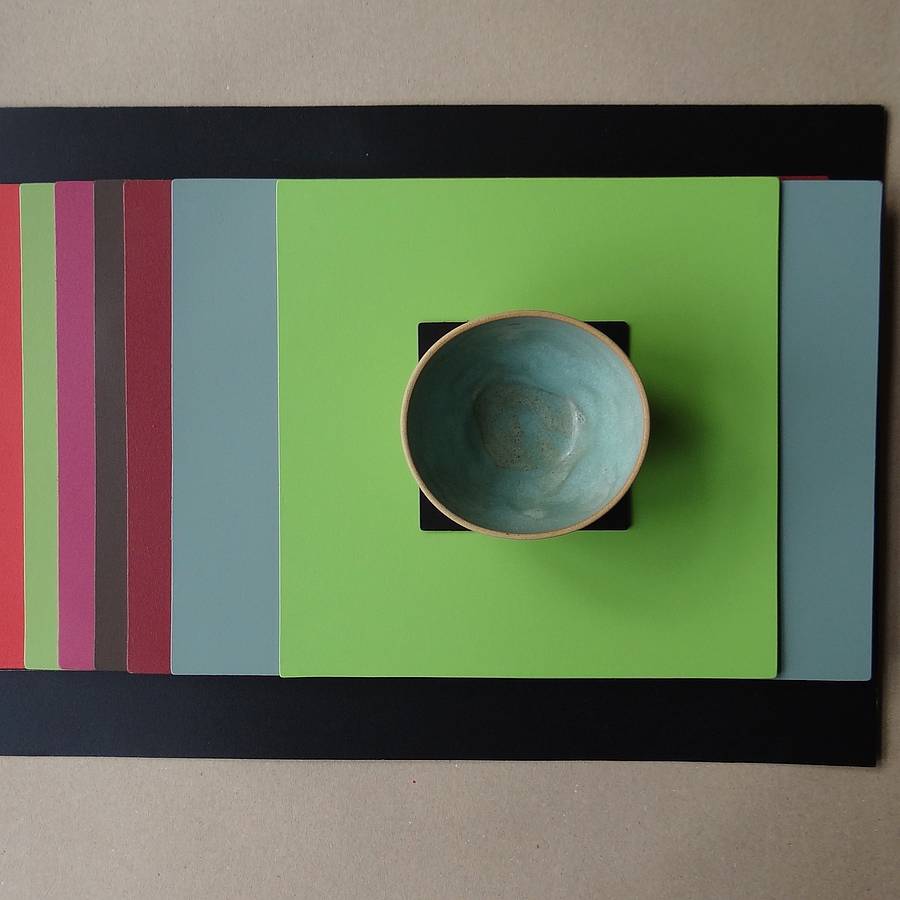 set of large leather placemats by artbox