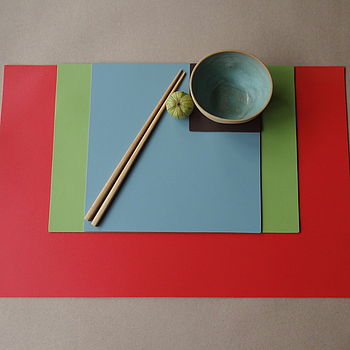 Set Of Large Leather Placemats, 3 of 4