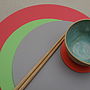 Set Of Four Large Round Leather Placemats, thumbnail 1 of 8