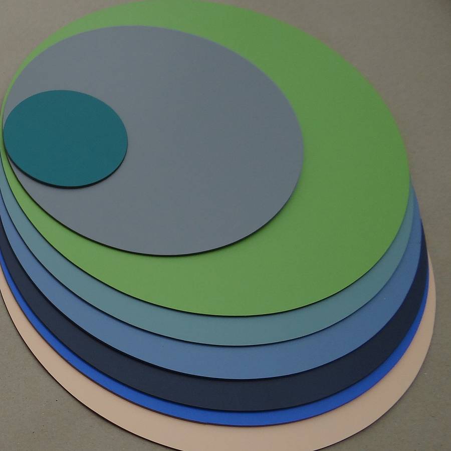 Set Of Four Large Round Leather Placemats By Artbox Set Of Four Large Round Leather Placemats