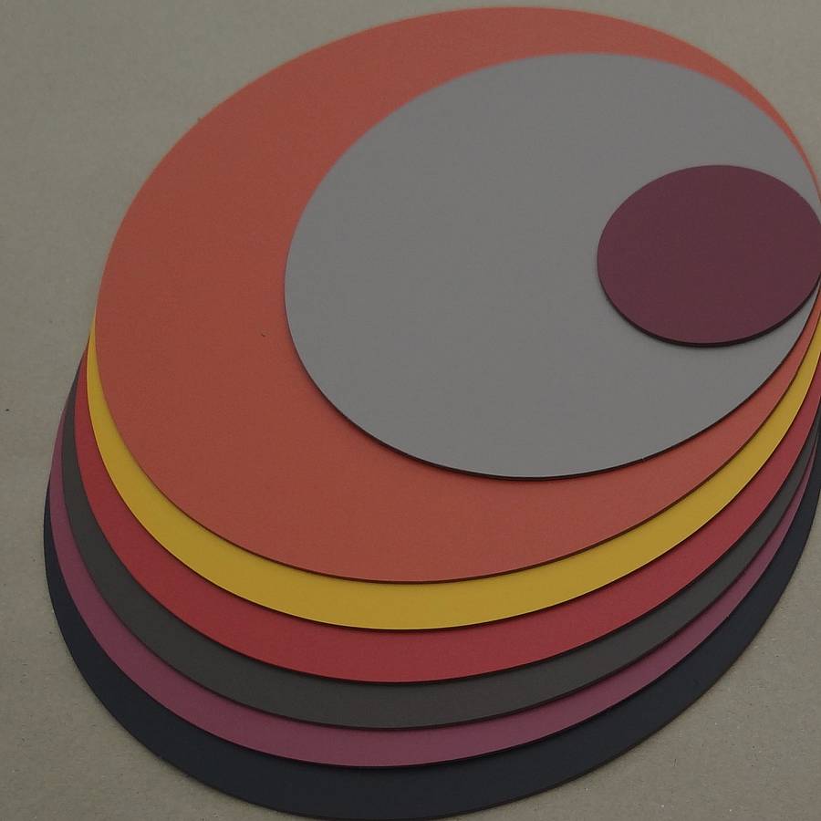 set of four large round leather placemats by artbox