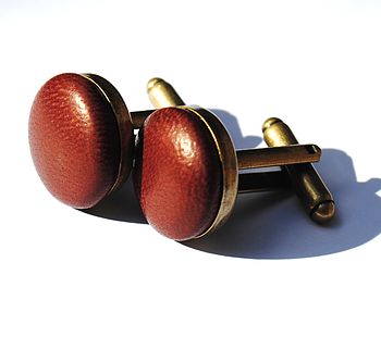 Vintage Style Leather Cufflinks, 5 of 12