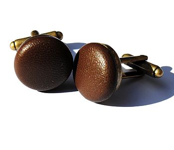 Vintage Style Leather Cufflinks, 6 of 12