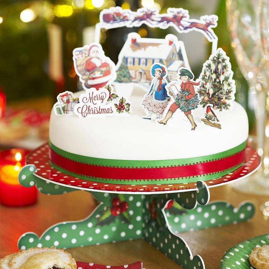 christmas cake and cupcake toppers by little cupcake boxes ...