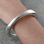 Chunky Sterling Silver Flowing Bangle, thumbnail 5 of 6