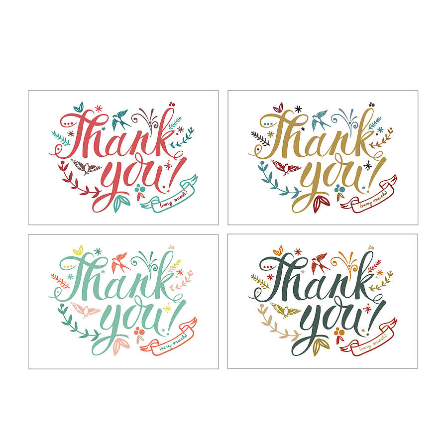 Thank You Card handmade in Ireland by six0six design