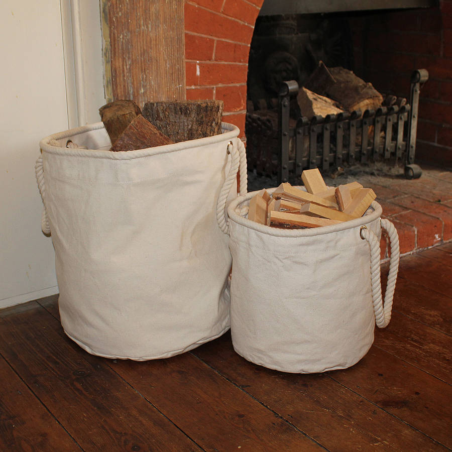 natural canvas log and / or kindling basket by the original canvas ...