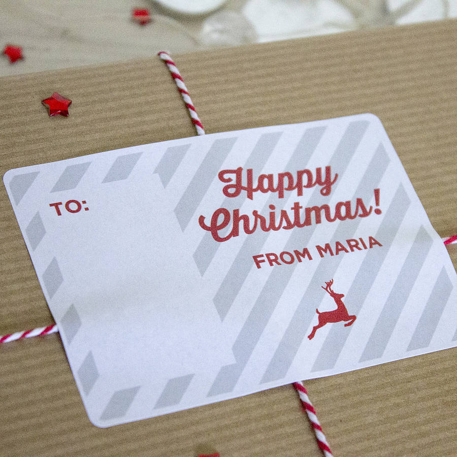 personalised rectangular christmas stickers by lovely cuppa ...