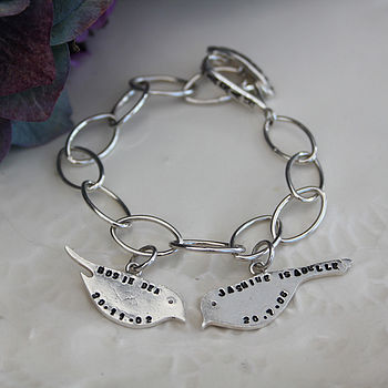 Personalised Sterling Silver Heart Toggle Bracelet, 9 of 11