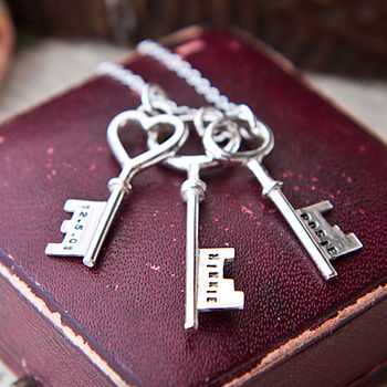 Personalised Sterling Silver Keys Necklace, 3 of 6