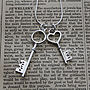 Personalised Double Sterling Silver Key Necklace, thumbnail 2 of 7