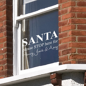 Personalised Santa Stop Here Wall Sticker, 2 of 4