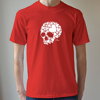 Men's Skull Loveheart T Shirt, 2 of 9