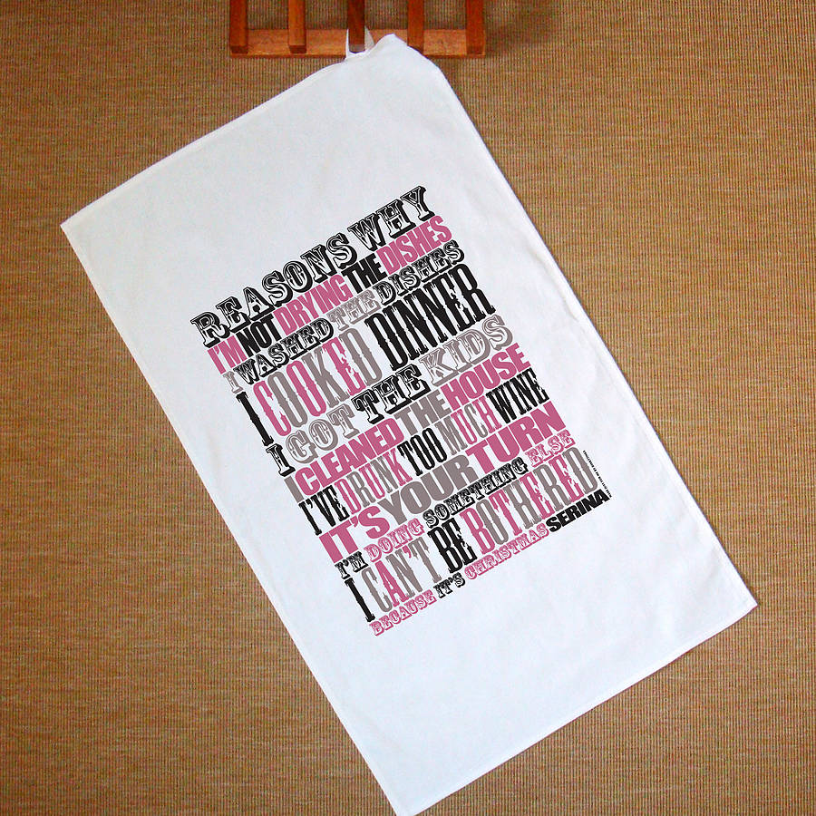 personalised tea towel create your own, we design it by dinkytinks