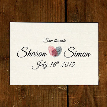 Fingerprint Heart Wedding Invitation And Save The Date, 6 of 9