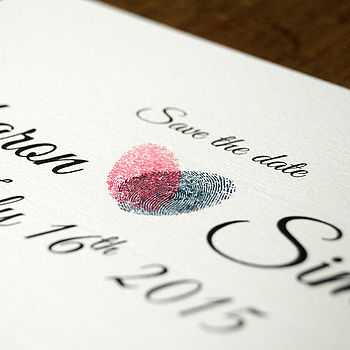 Fingerprint Heart Wedding Invitation And Save The Date, 7 of 9