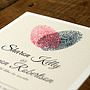 Fingerprint Heart Wedding Invitation And Save The Date, thumbnail 3 of 9
