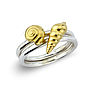 Sterling Silver Shell Ring With 22ct Gold Vermeil, thumbnail 1 of 5