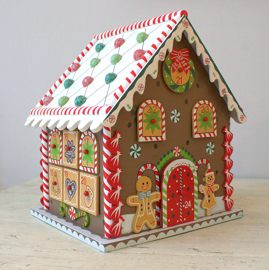 Christmas Gingerbread House Wooden Advent Calendar, 1 of 5
