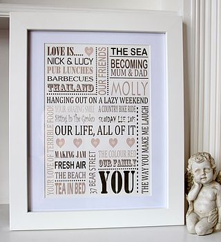 Personalised Love Print Valentines Day Gift, 2 of 4