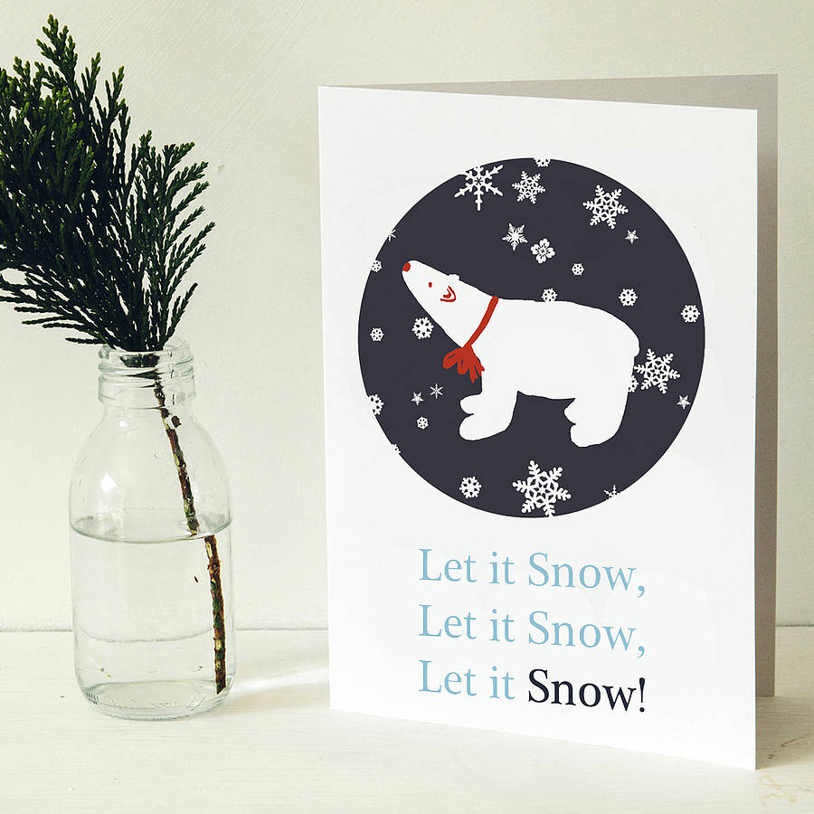 Polar Bear Christmas Greeting Card By Hanna Melin