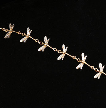 Dragonfly Bracelet In Silver And Gold, 2 of 5