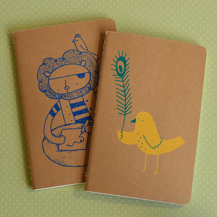 screen printed notebooks