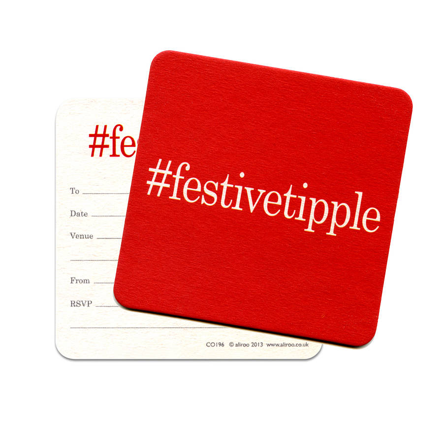 Hashtag Festive Tipple Invitations By aliroo